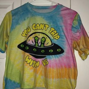 Tye Dye Alien weed shirt